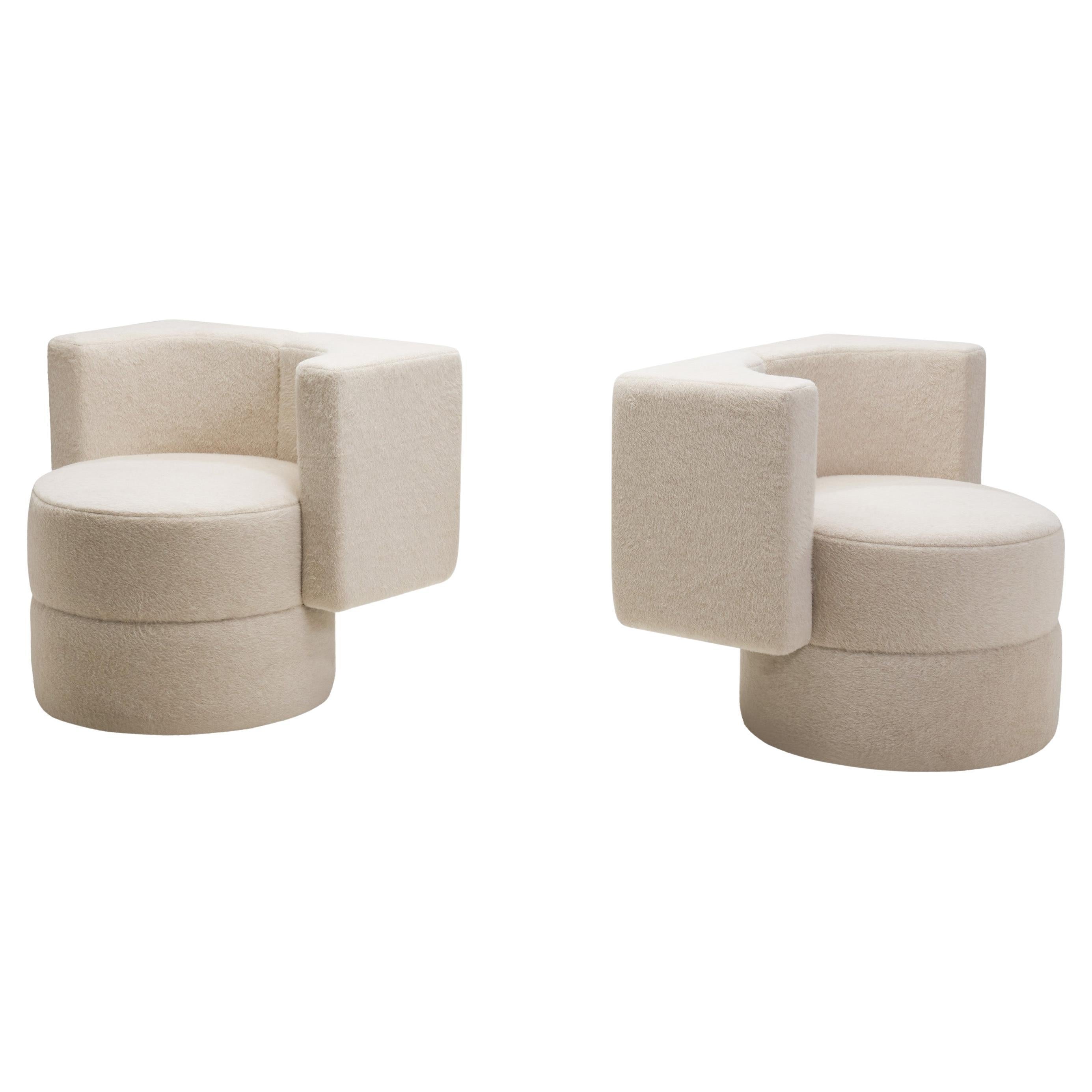Pair of Upholstered Club Chairs, Czechoslovakia 1970s