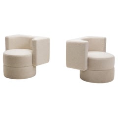 Paire de fauteuils club tapissés, Tchécoslovaquie, 1970