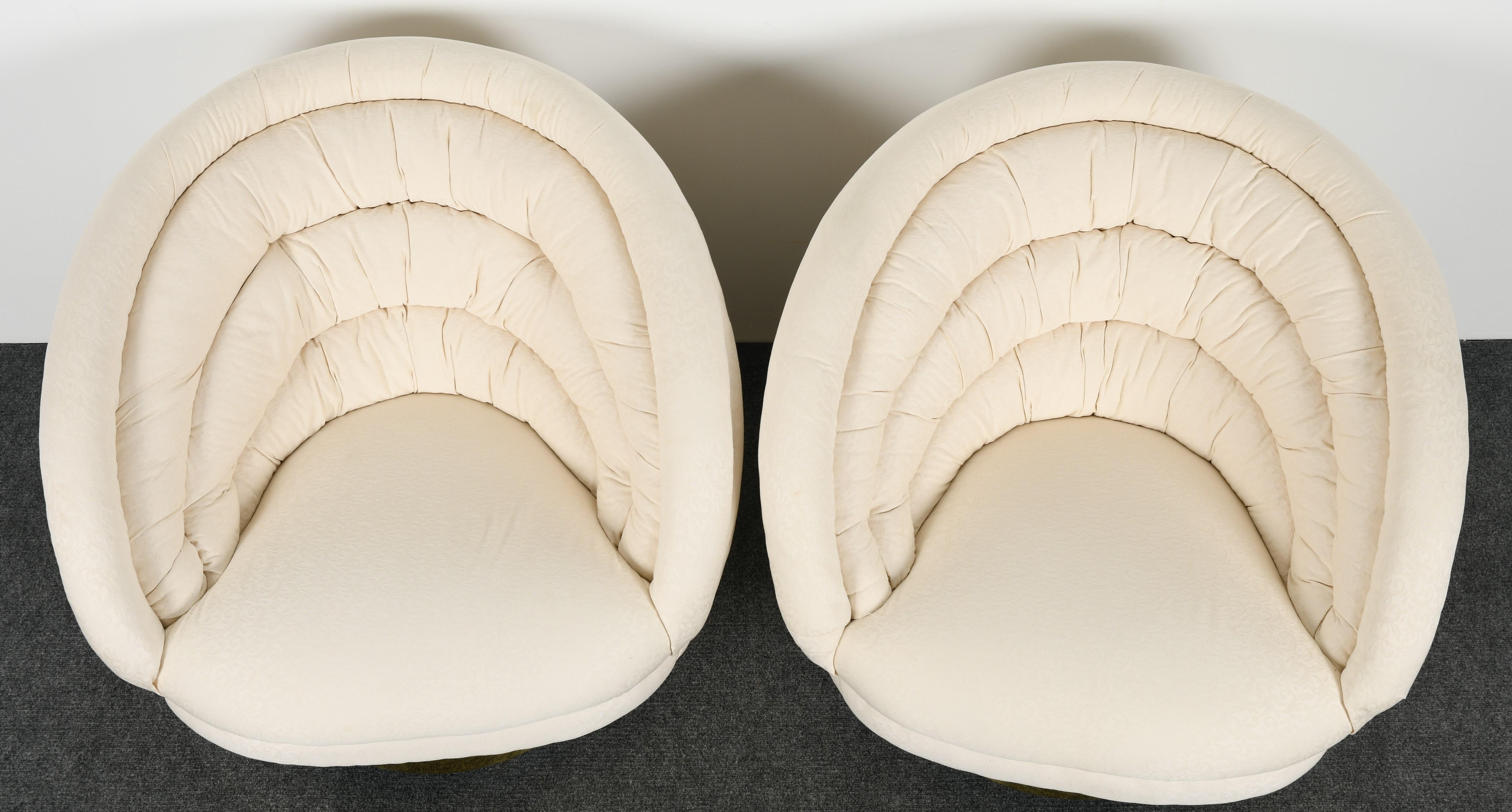 American Pair of Upholstered 