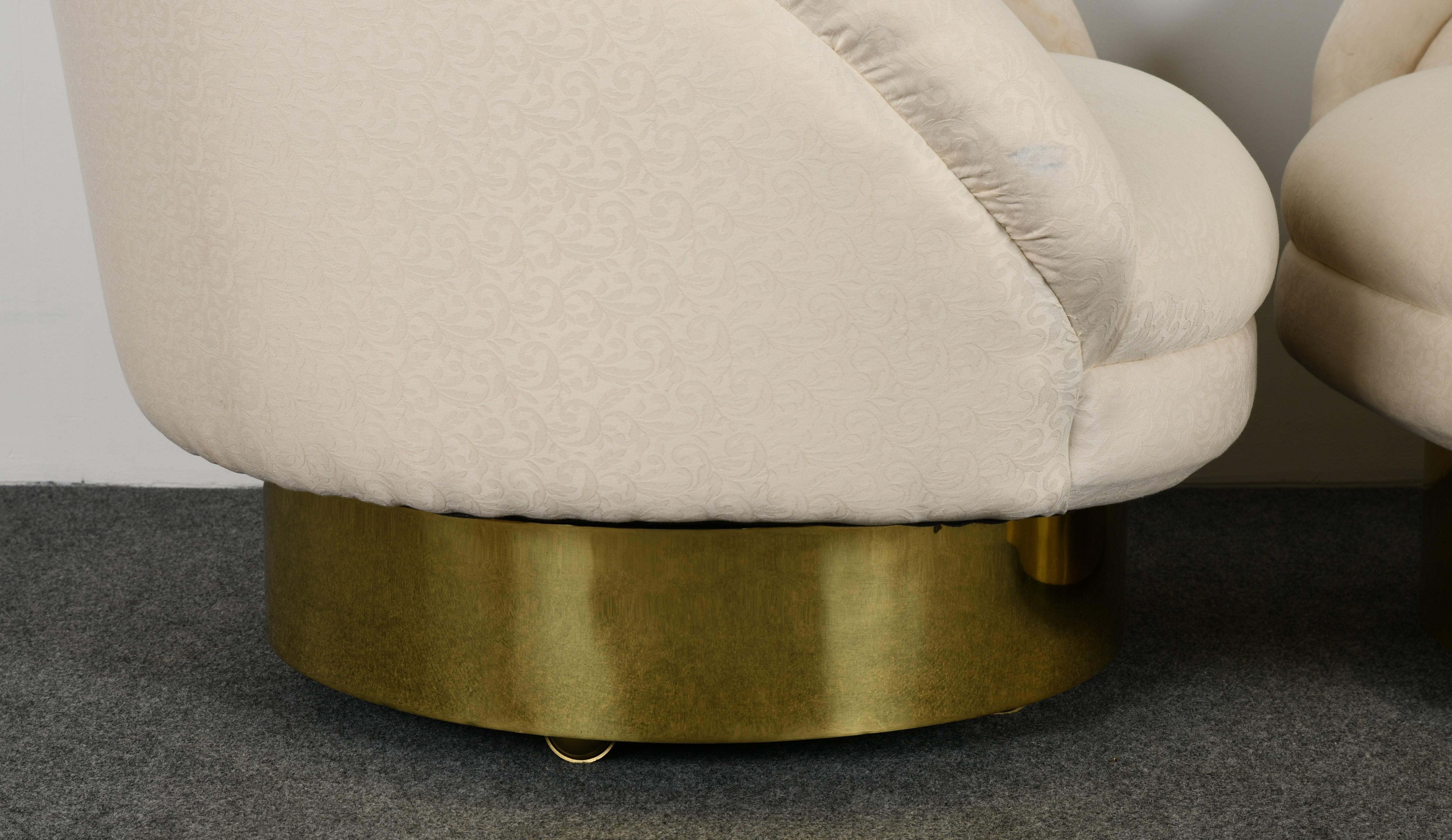 American Pair of Upholstered 