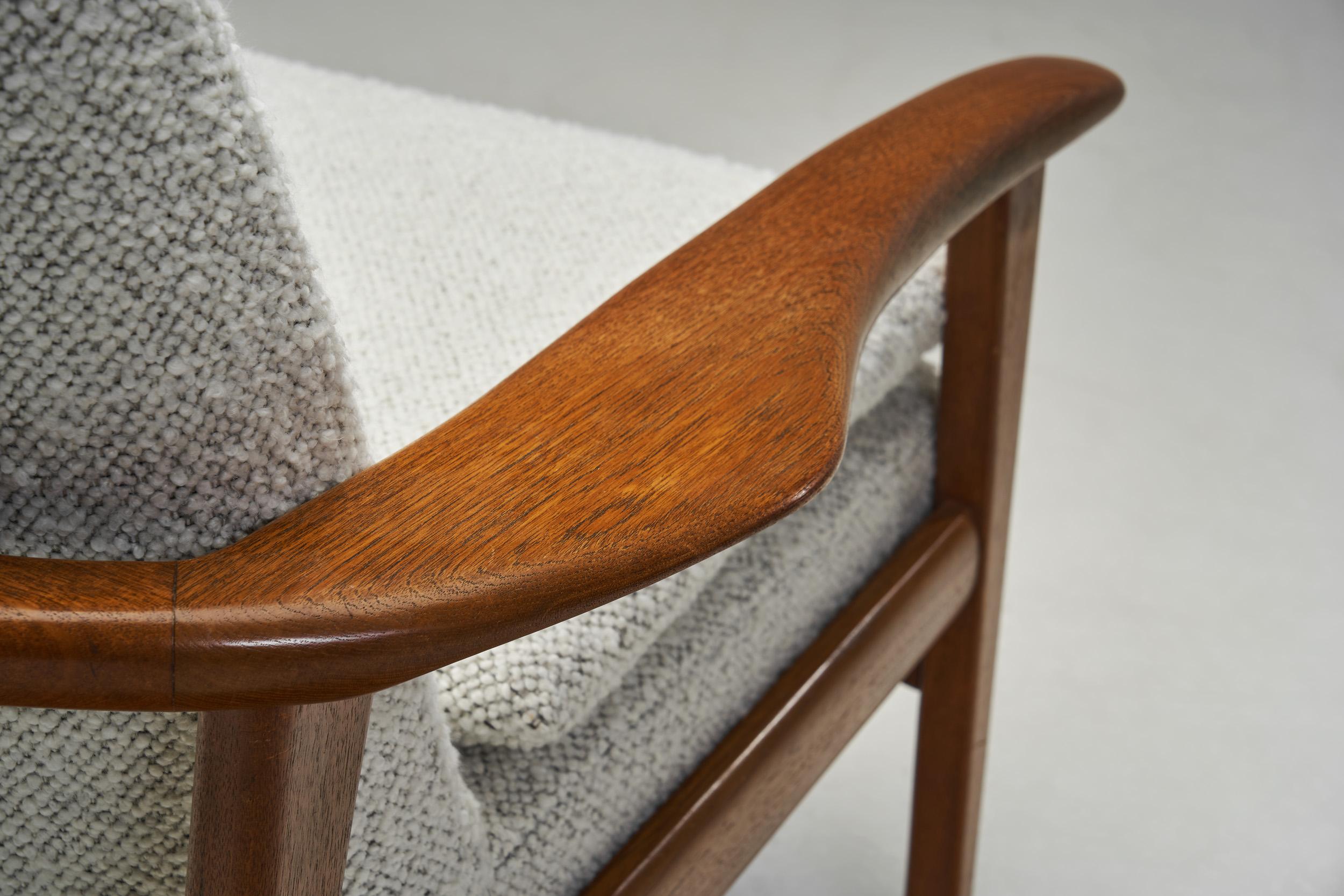 Coppia di poltrone imbottite in teak, Germania, metà del XX secolo in vendita 4