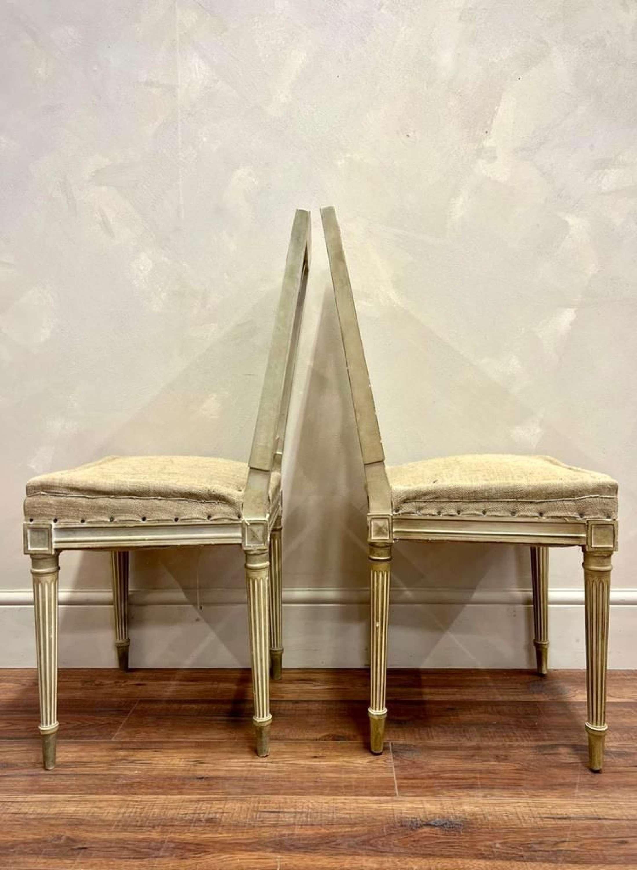 Pair of Upholstered French circa 1900 Lyre Back Chairs 1