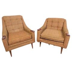 Pair of Upholstered "High and Low'" Chairs by Avanti