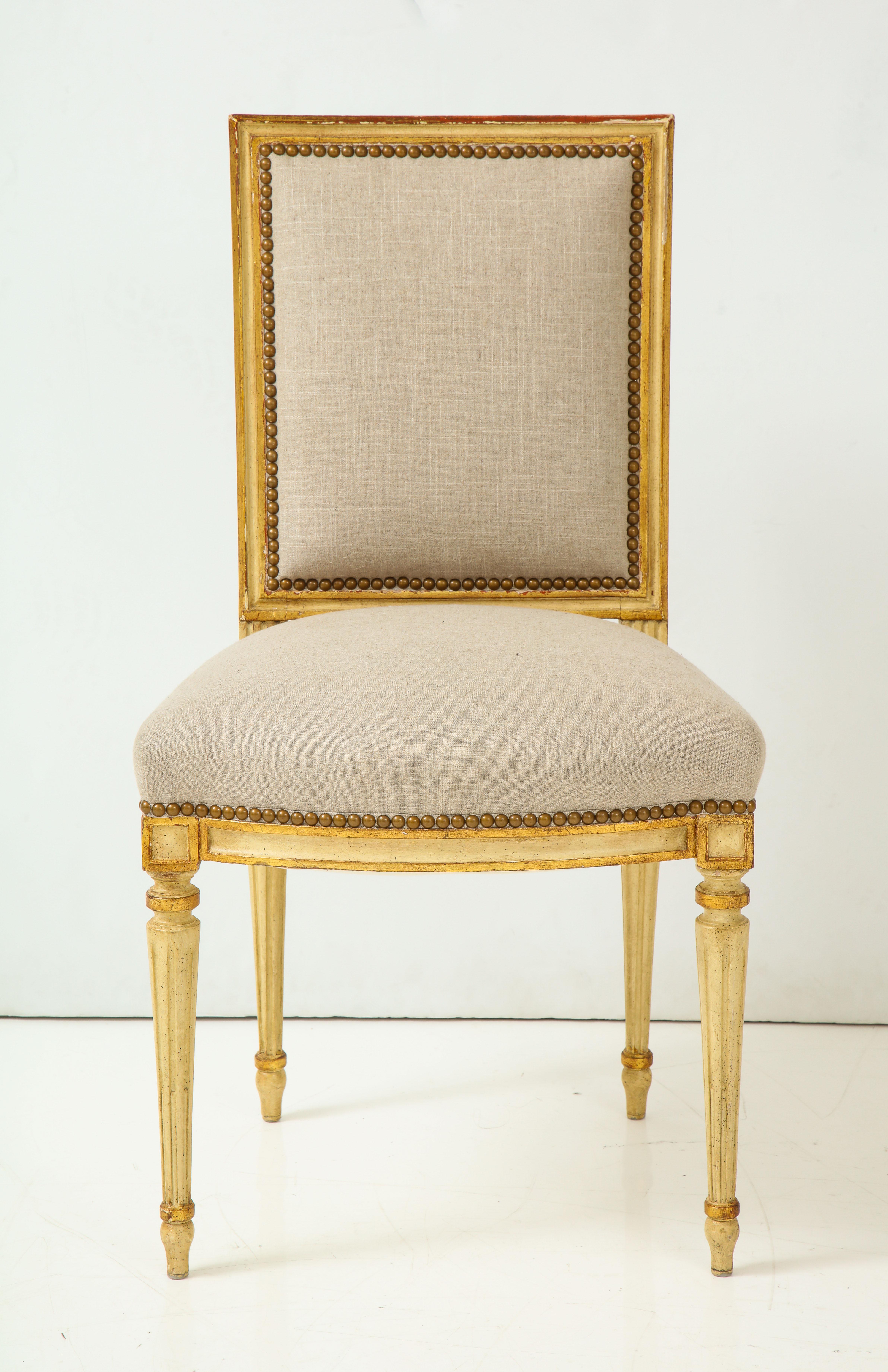 Pair of Upholstered Louis XVI Side Chairs 5