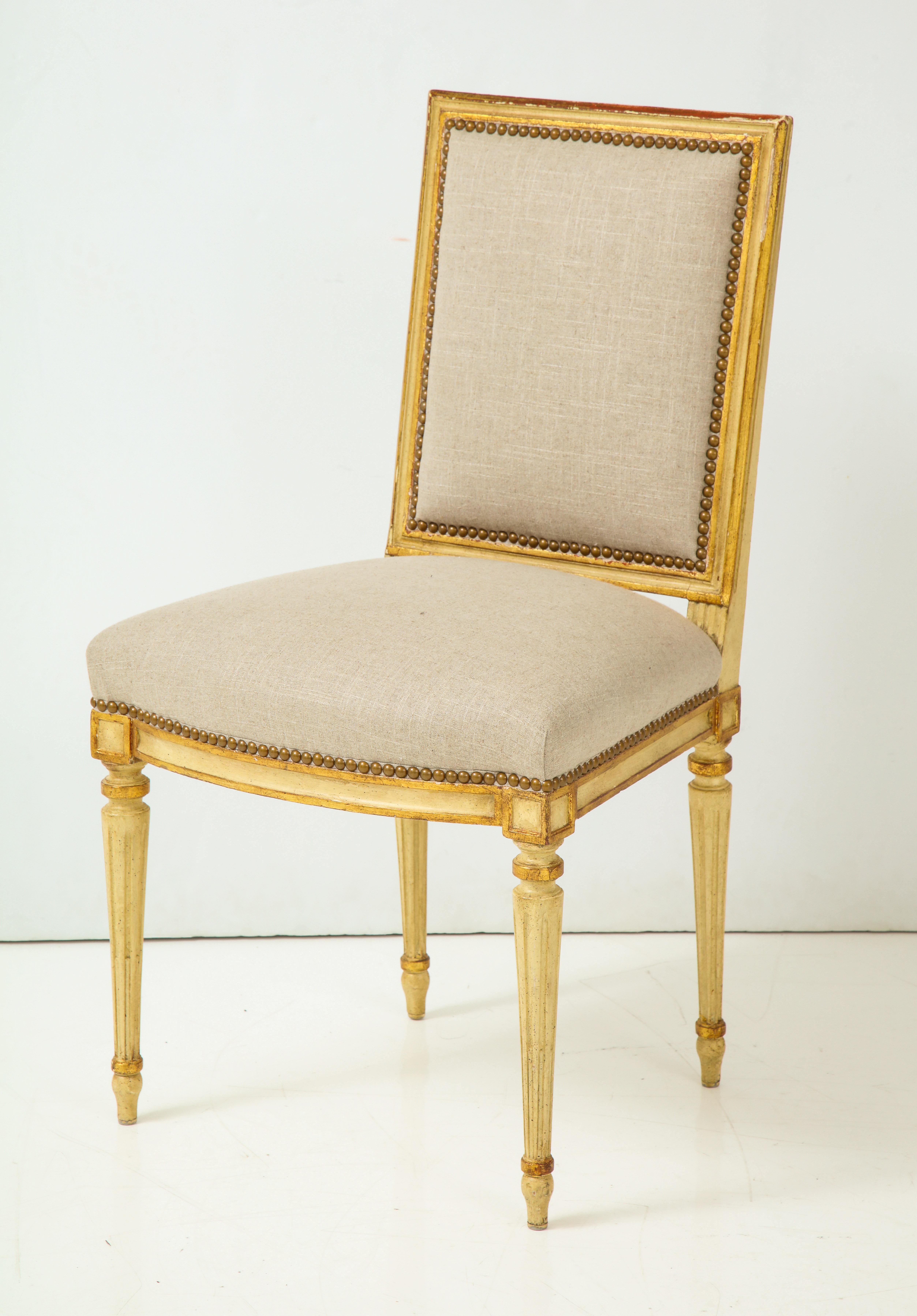 Pair of Upholstered Louis XVI Side Chairs 6