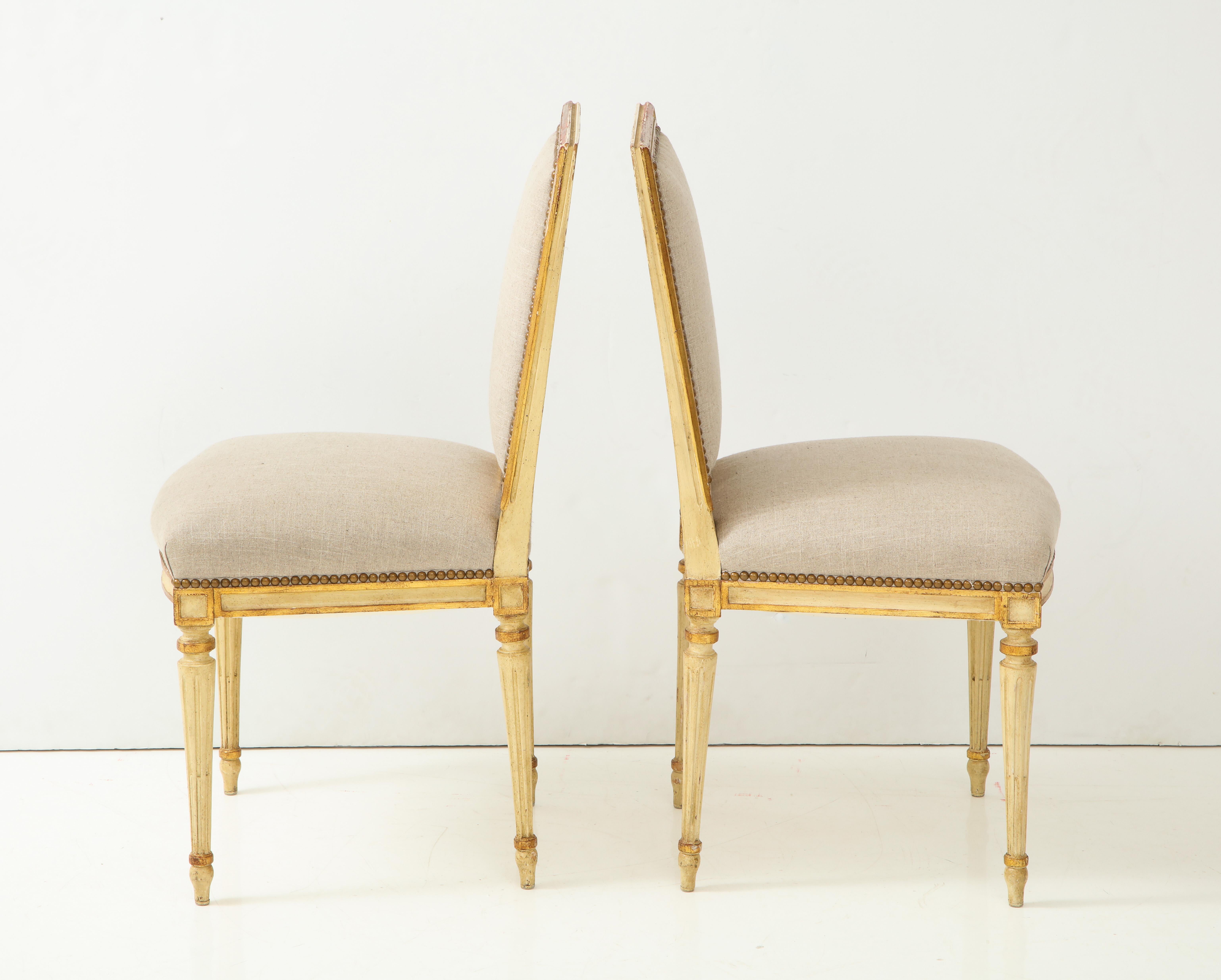 Pair of Upholstered Louis XVI Side Chairs In Good Condition In New York, NY