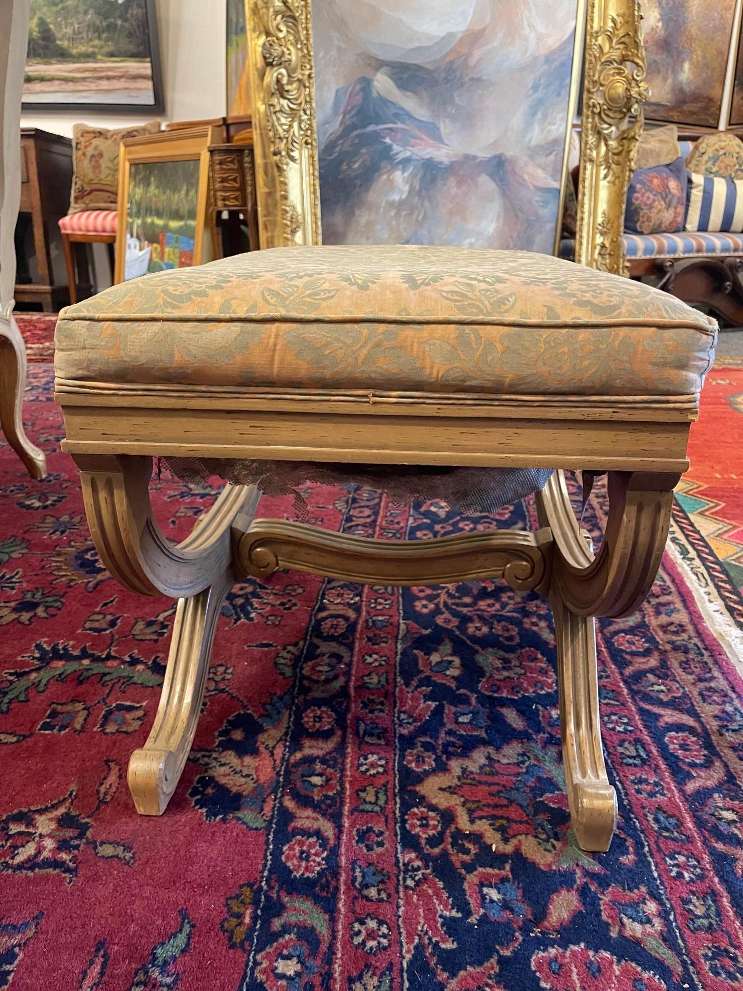 Pair of Upholstered Louis XVI Style Curule Stools, 20th Century 6