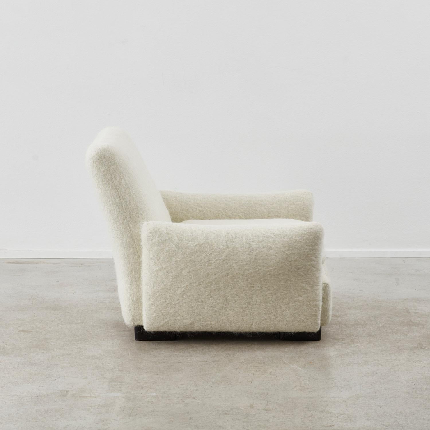 Late 20th Century Pair of upholstered low armchairs - Italy, 1970s