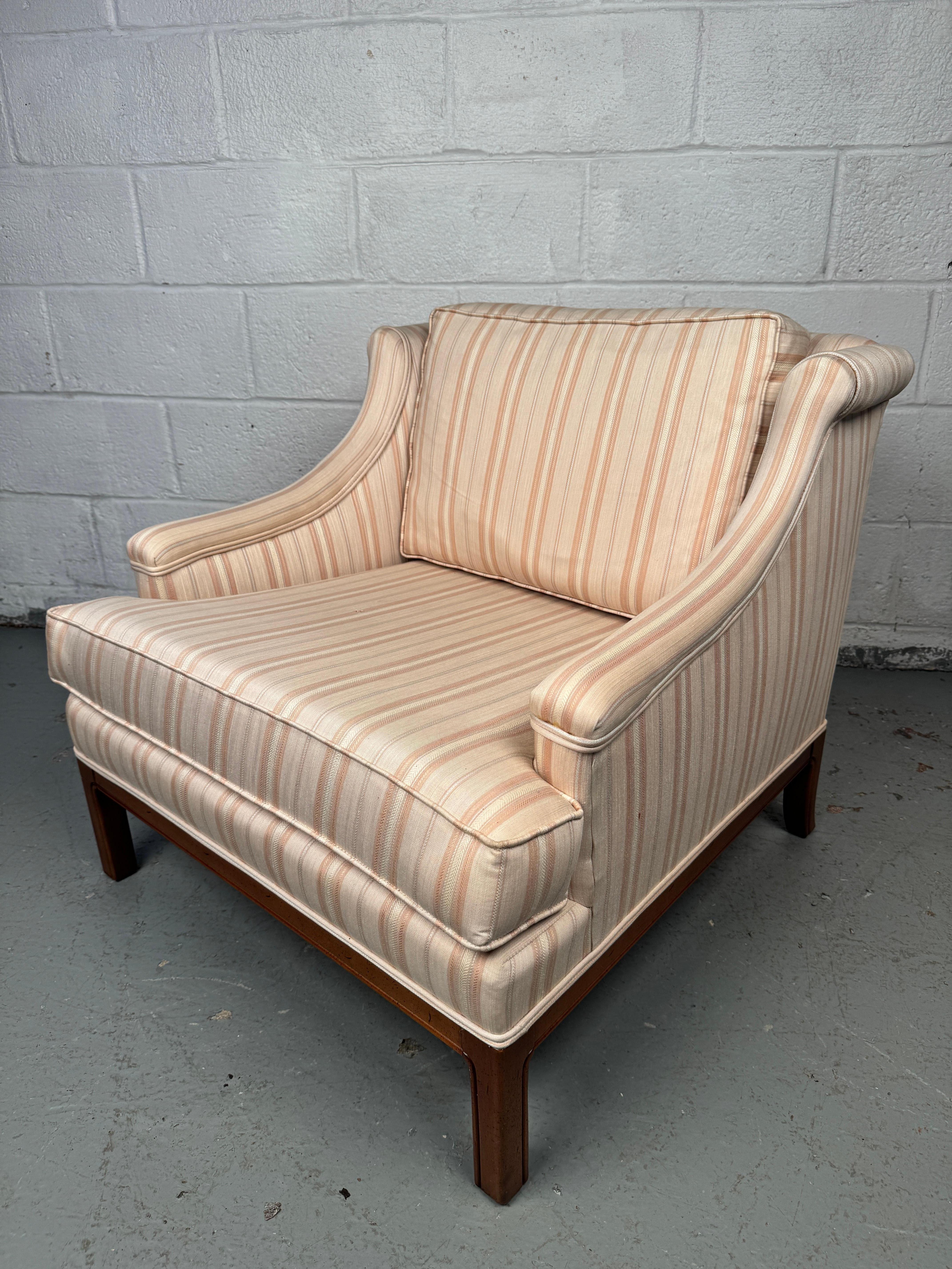 Pair of Upholstered Mid-Century Lounge Chairs For Sale 2