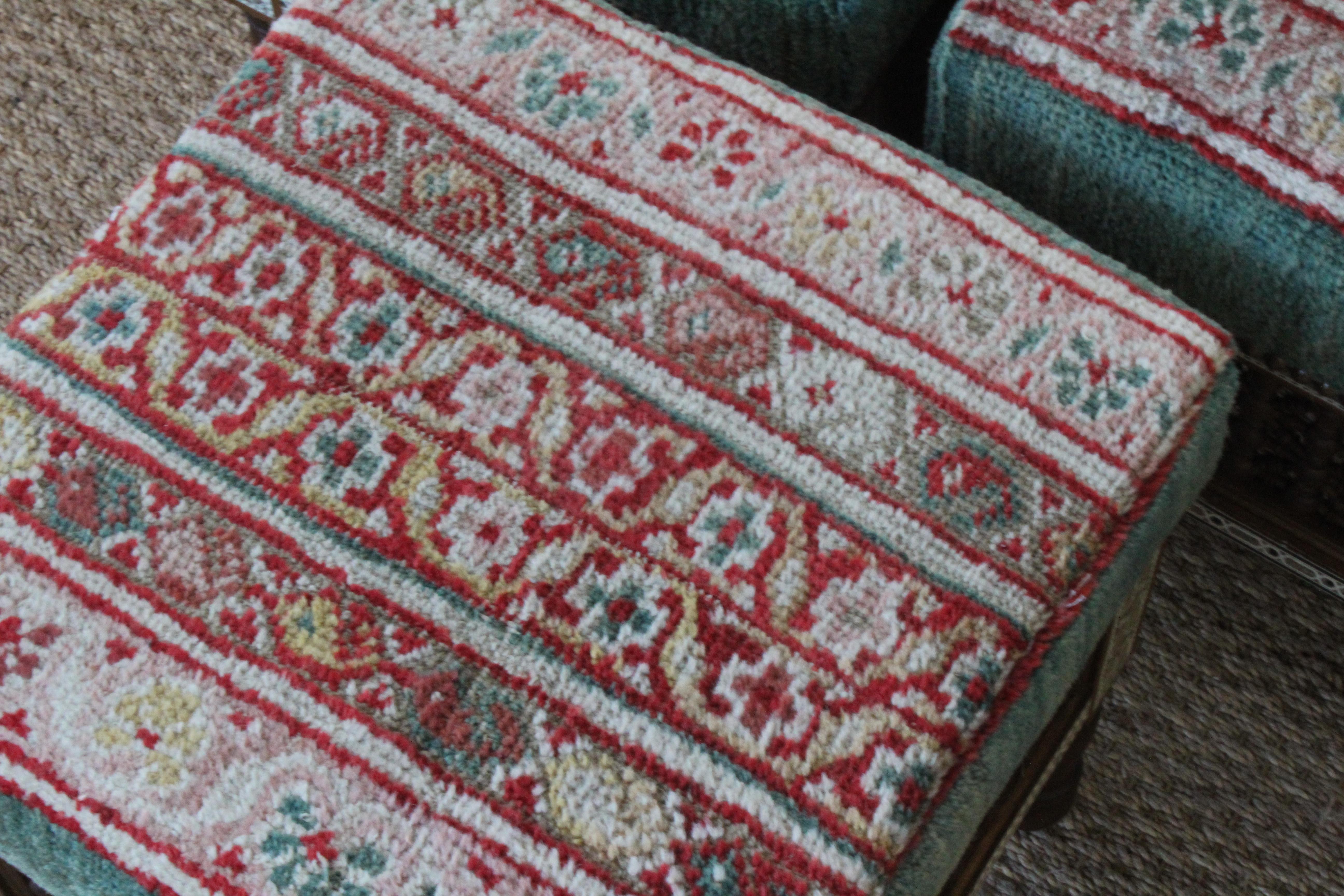 Pair of Upholstered Moorish Stools. One Pair Available. 4