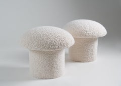 Pair of Upholstered Mushroom Stools - Medium, by Maison Gerard