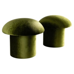 Pair of Upholstered Mushroom Stools - Medium, by Maison Gerard