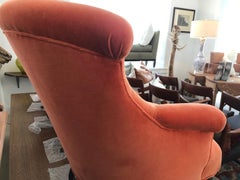 Pair of Upholstered Neoclassical Chairs with Ottoman