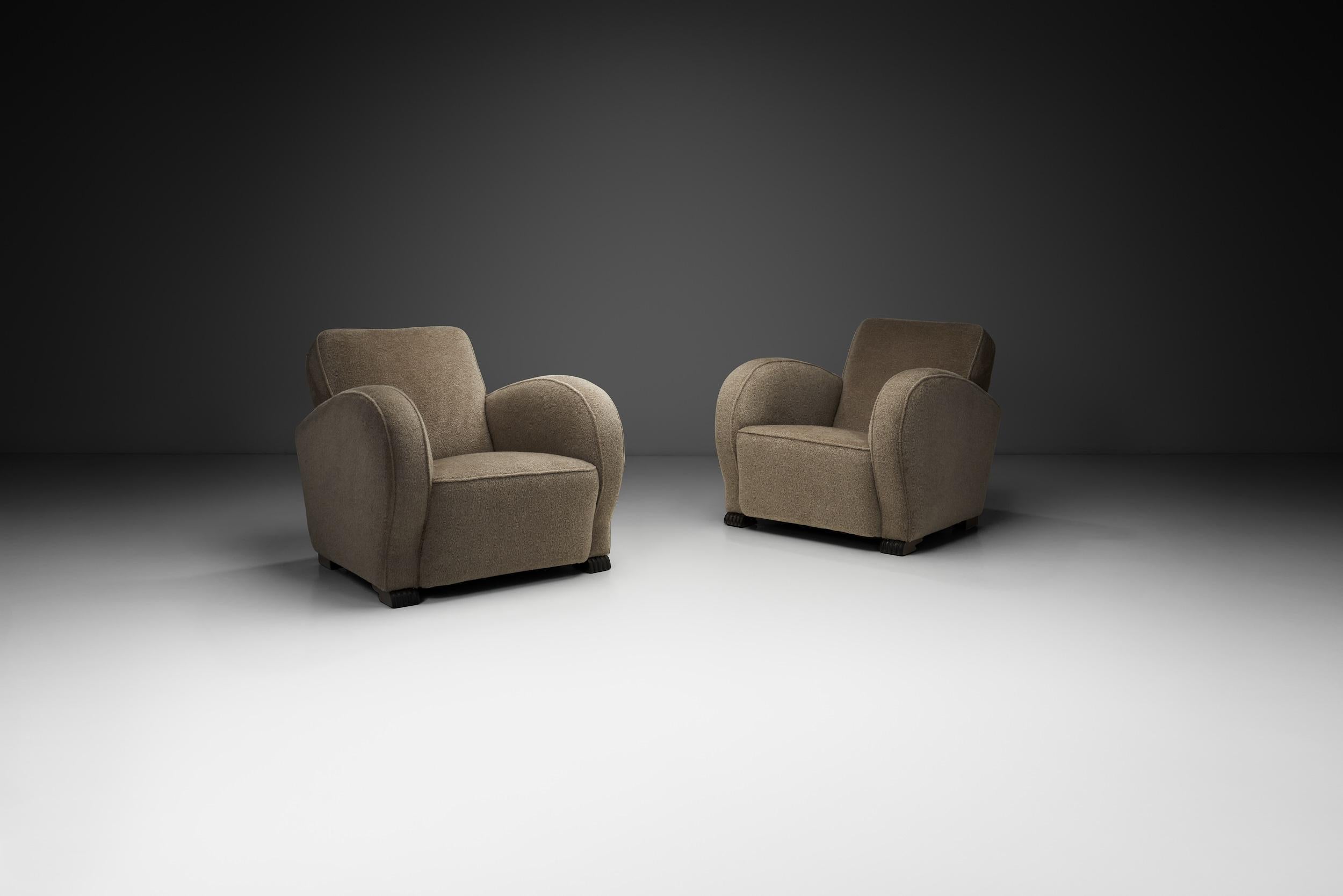 Pair of Upholstered Norwegian Club Chairs, Norway 1930s In Good Condition For Sale In Utrecht, NL