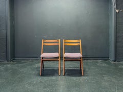 Pair of Upholstered Oak Dining Chairs