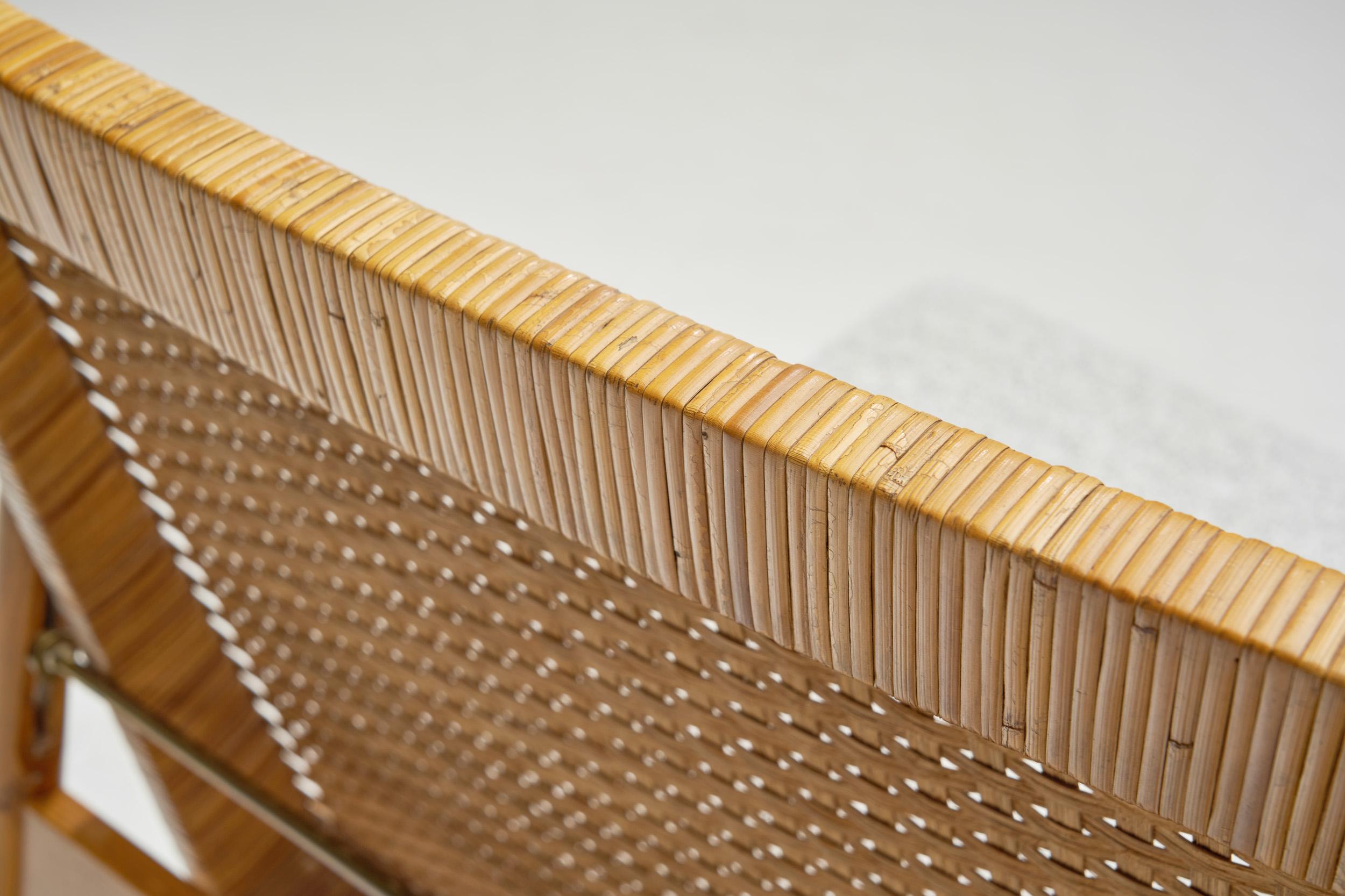 Paar gepolsterte Rattan- und Holzstühle für ULUV, Tschechoslowakei, ca. 1960er Jahre im Angebot 4