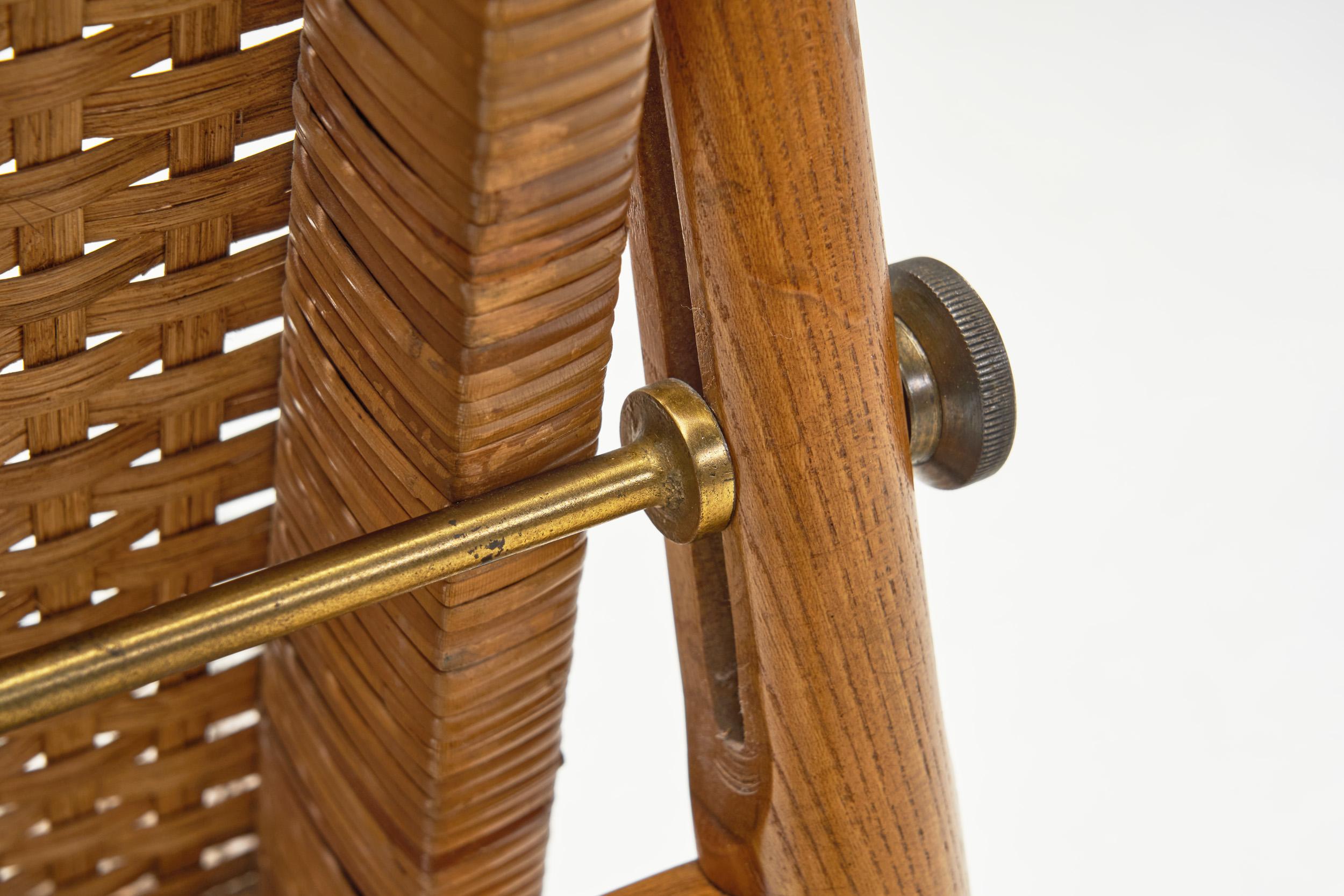 Paar gepolsterte Rattan- und Holzstühle für ULUV, Tschechoslowakei, ca. 1960er Jahre im Angebot 6
