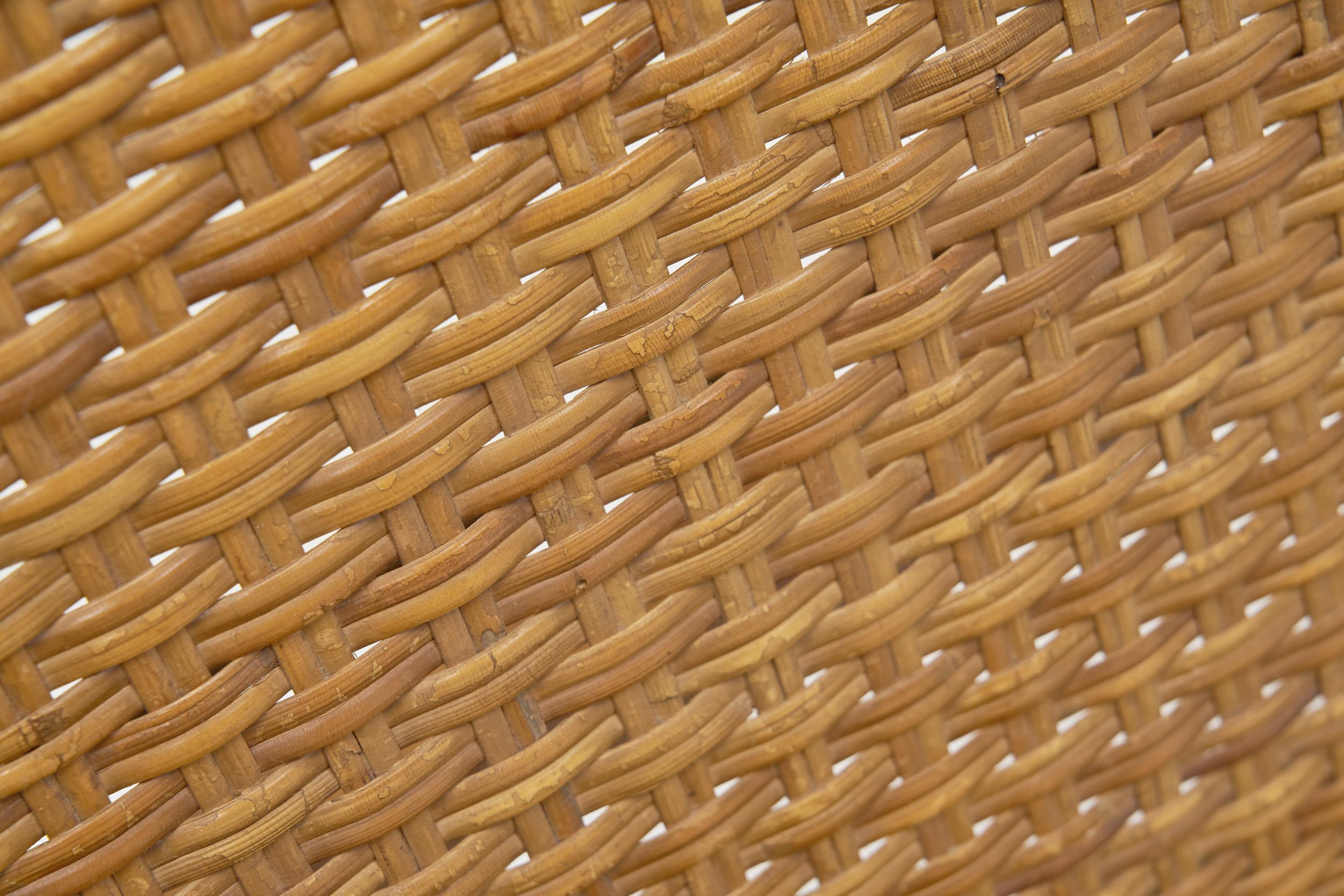 Paar gepolsterte Rattan- und Holzstühle für ULUV, Tschechoslowakei, ca. 1960er Jahre im Angebot 7
