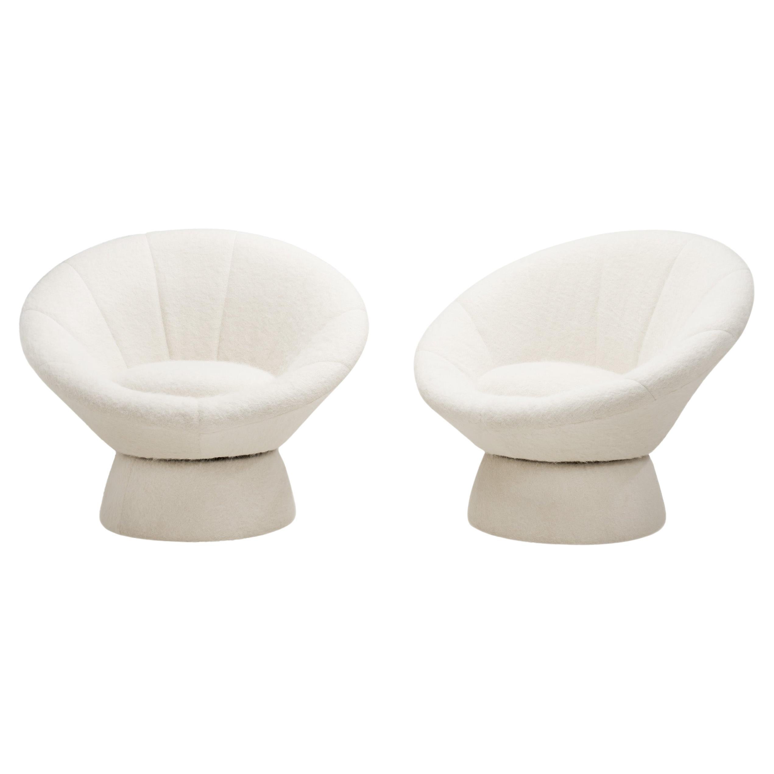 Pair of Upholstered Space Age Swivel Chairs, Germany 1970s