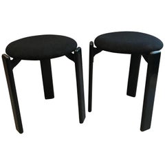 Pair of Upholstered Stools by Bruno Rey for Stendig