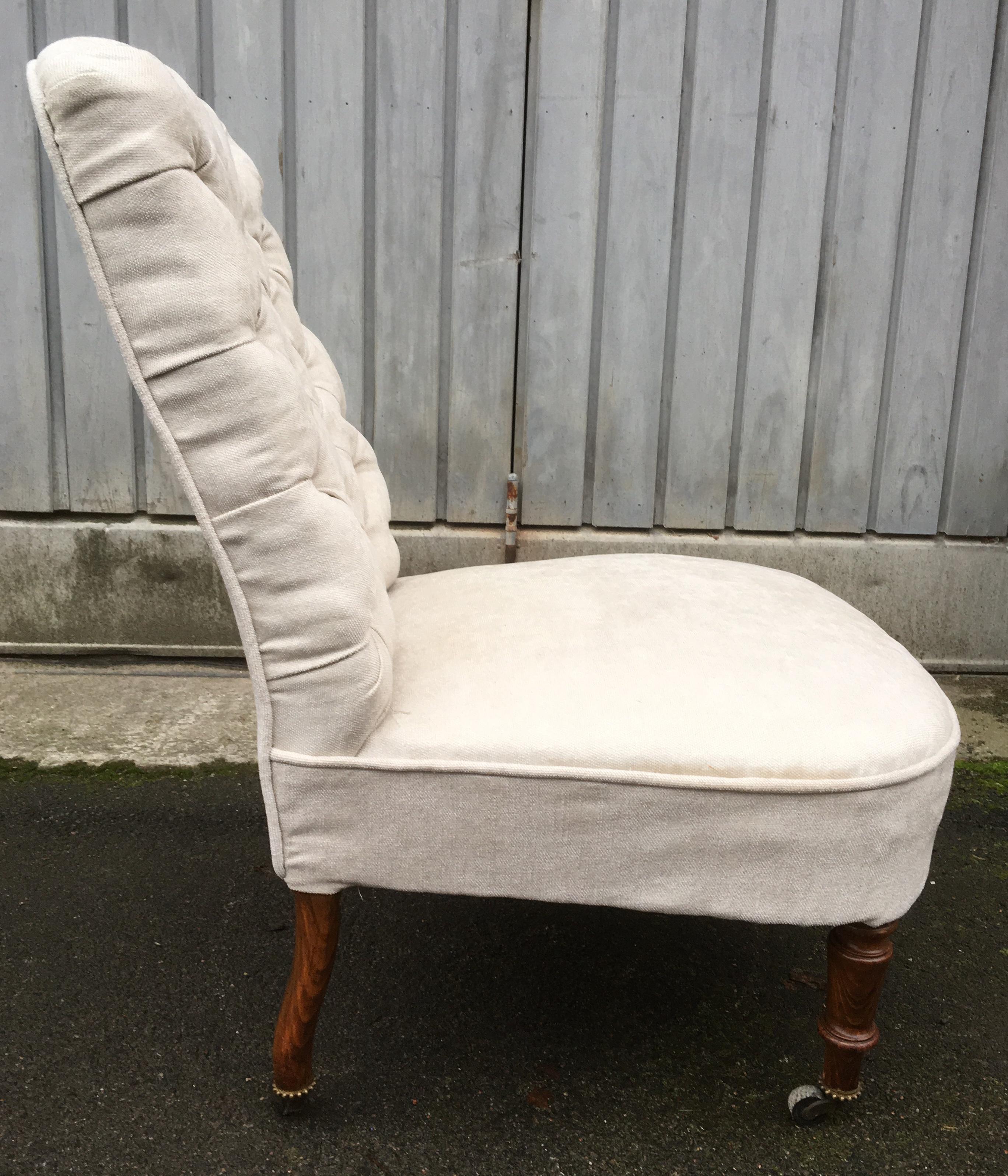 Pair Of Upholstered Swedish Oskarian Slipper Chairs, From The Victorian Period 5