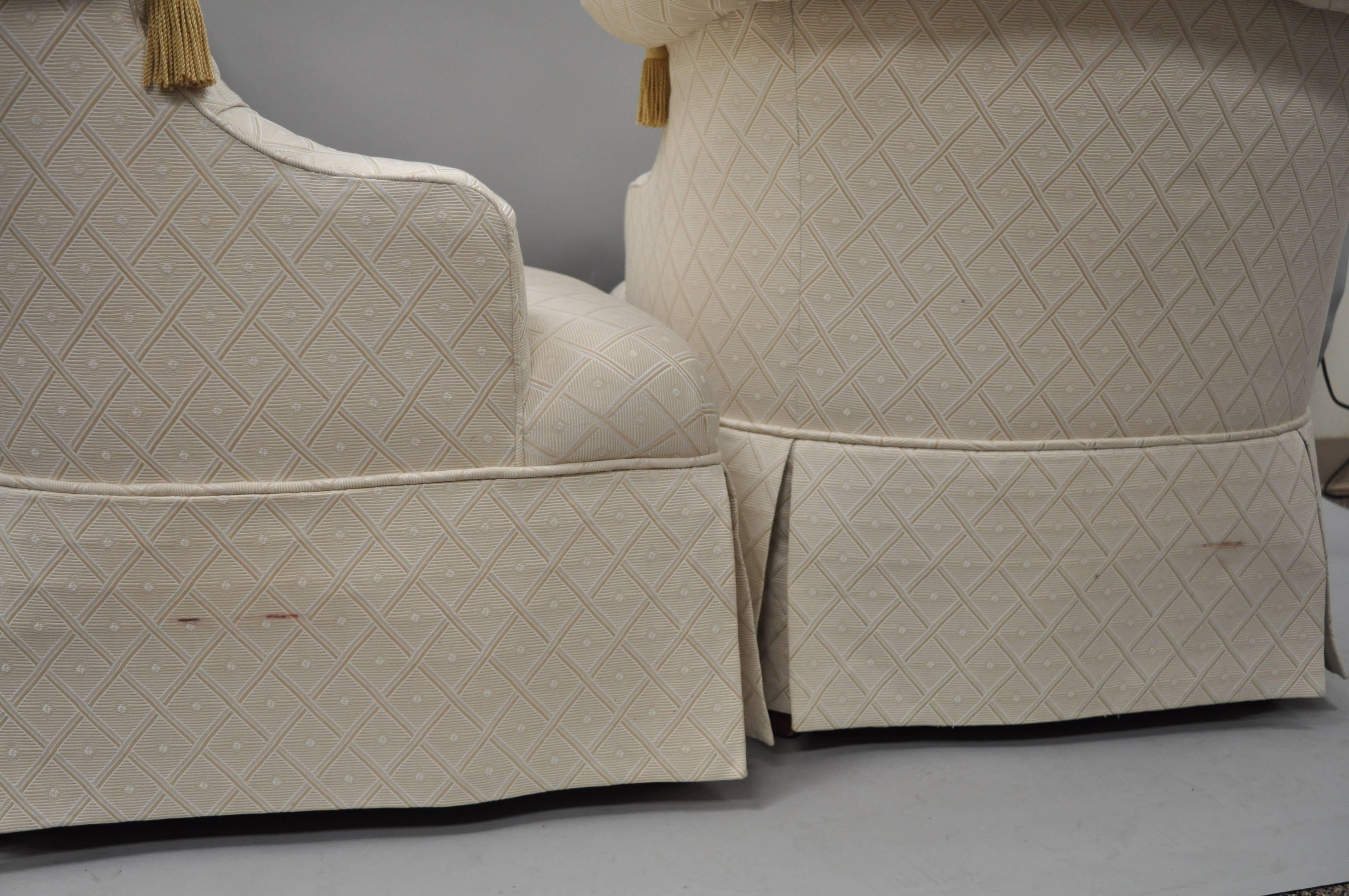 Pair of Napoleon III Tufted Slipper Lounge Chairs by Tomlinson Erwin-Lambeth In Good Condition In Philadelphia, PA