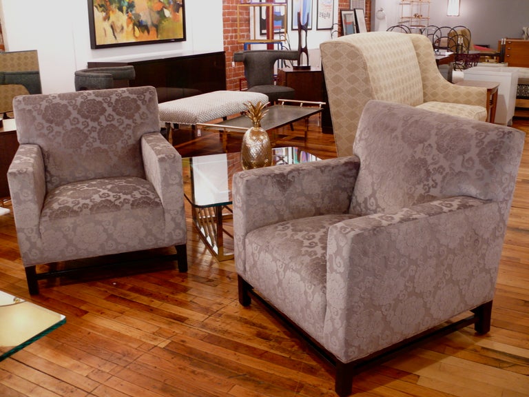 Pair of Upholstered Velvet Club Chairs For Sale at 1stDibs