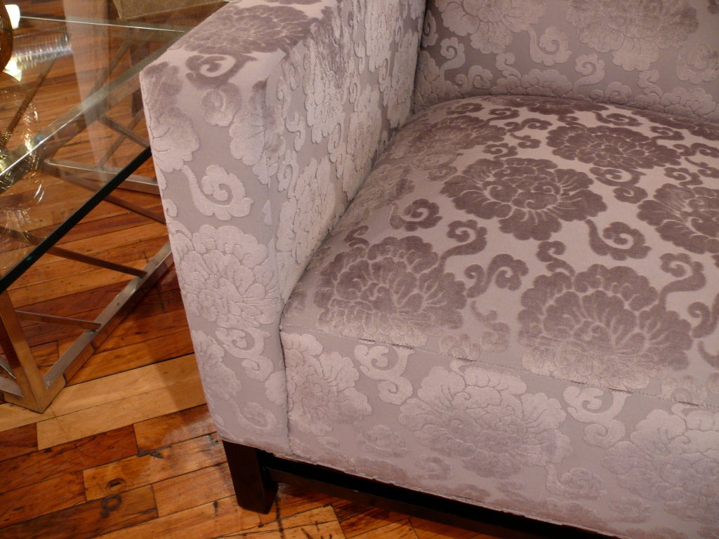Pair of Upholstered Velvet Club Chairs In Good Condition In New York, NY