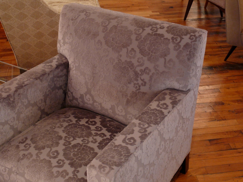 Upholstery Pair of Upholstered Velvet Club Chairs