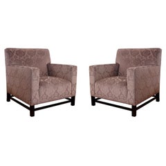 Pair of Upholstered Velvet Club Chairs