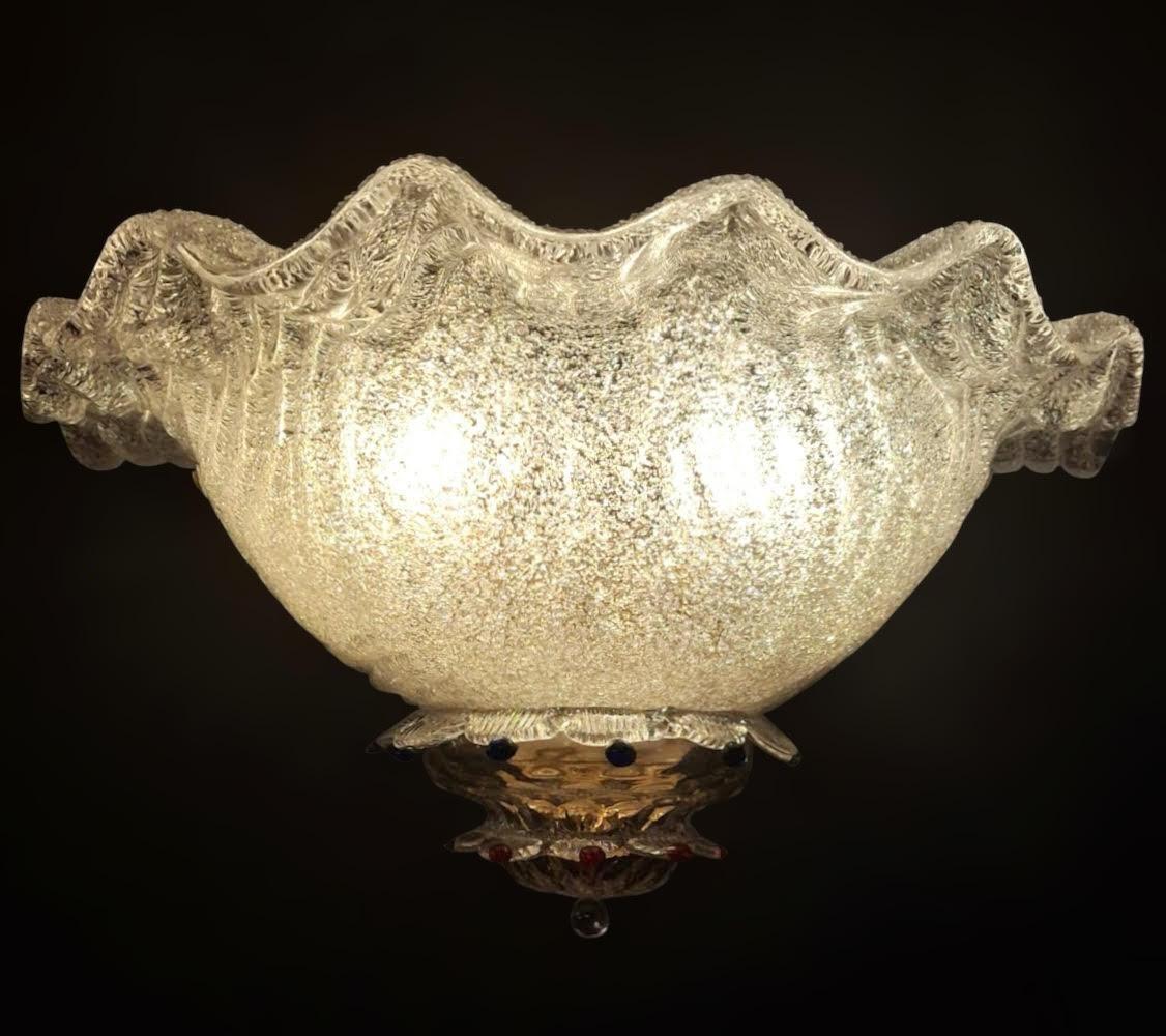 Murano Glass Pair of Uplight Graniglia Sconces, 2 Pairs Available For Sale