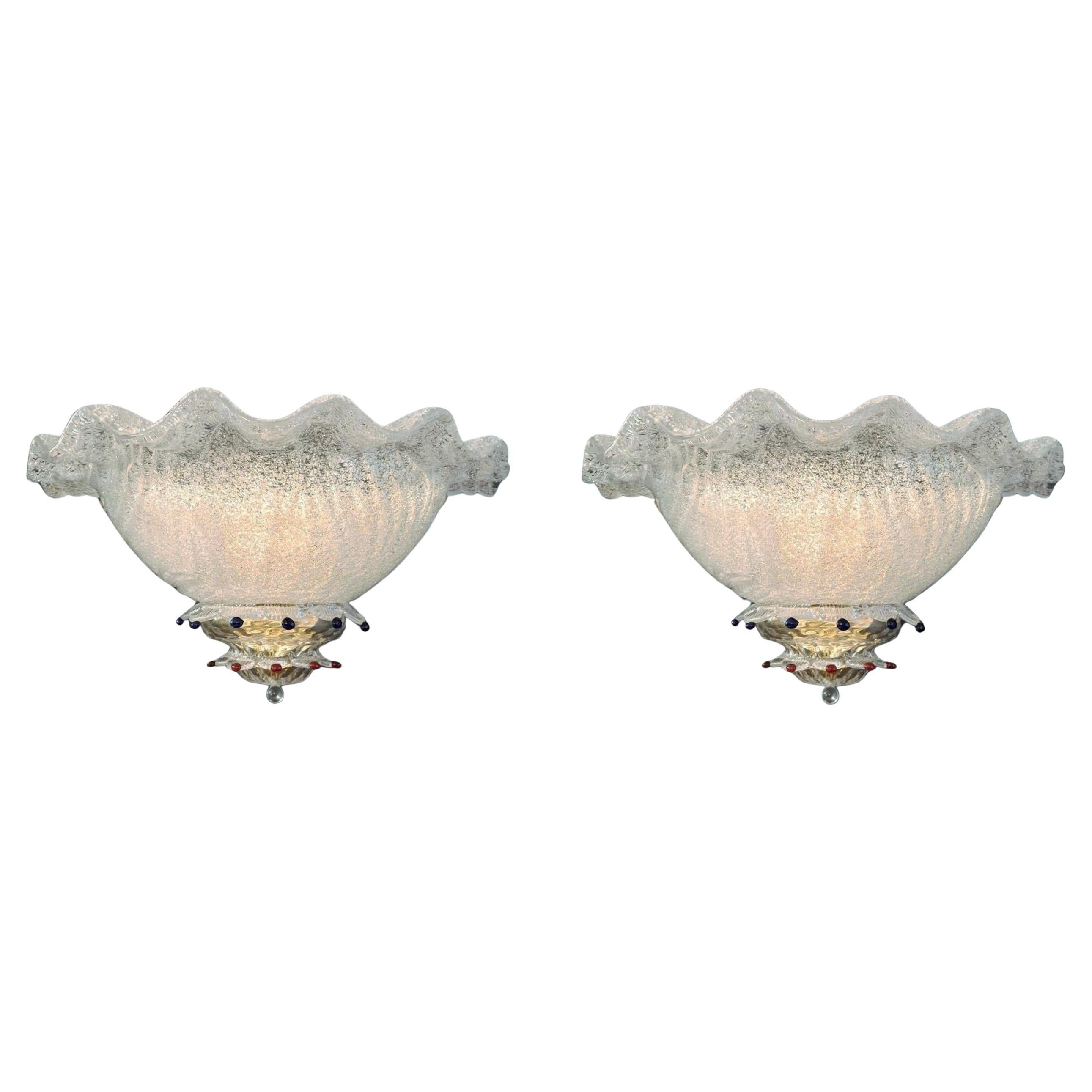 Pair of Uplight Graniglia Sconces, 2 Pairs Available
