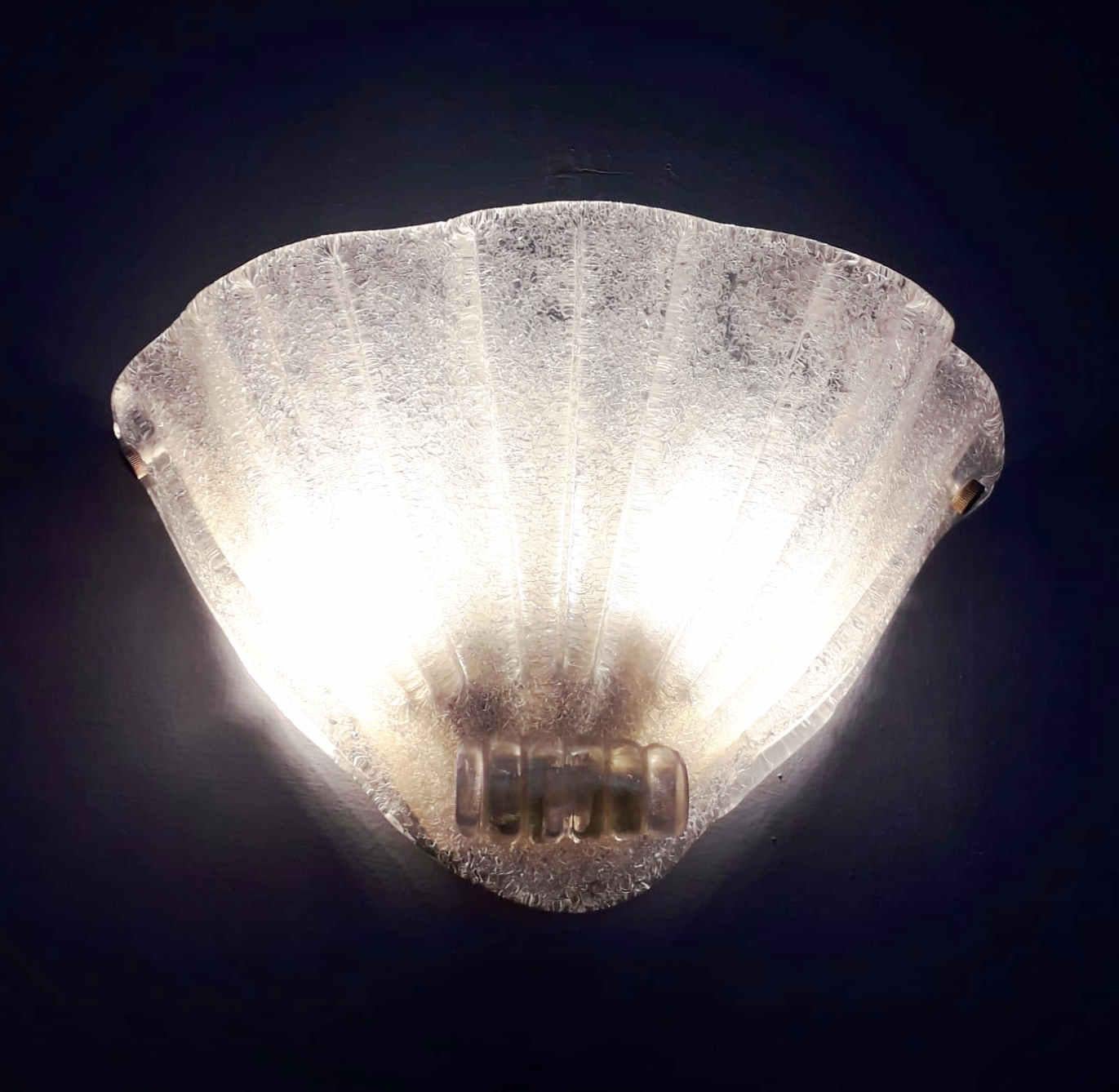 Verre de Murano Paire d'appliques Uplight Graniglia