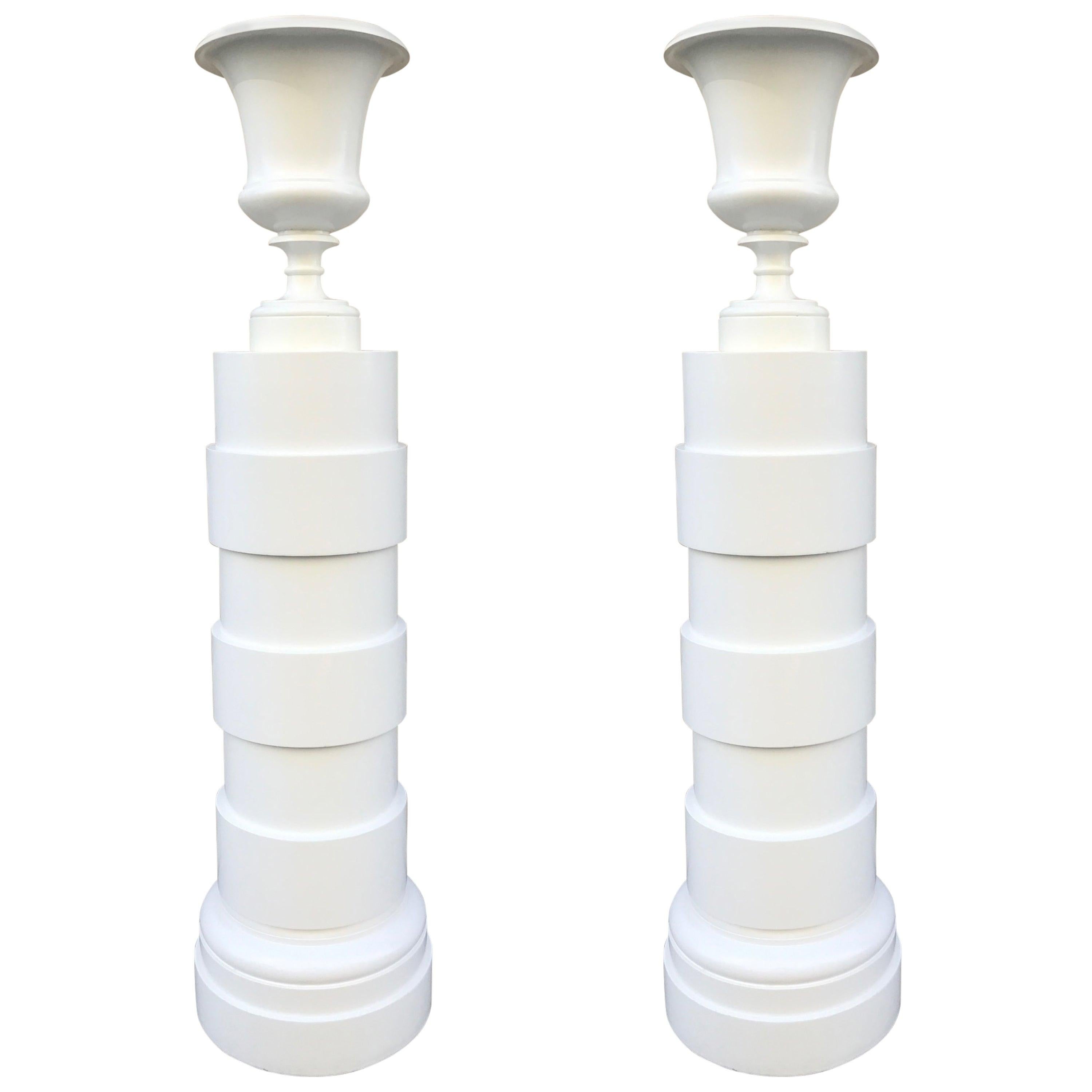 Pair of Urn and Columned Torchieres