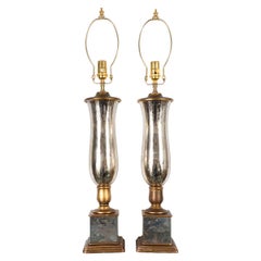 Pair of Urn-Shaped Mercury Glass Lamps