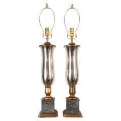 Pair of Urn-Shaped Mercury Glass Lamps