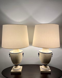 Coppia di lampade da tavolo a forma di urna di Jean Roger, Francia, anni '50