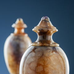 Pair of Urn Vases Regency Blue John Black Marble England \'800
