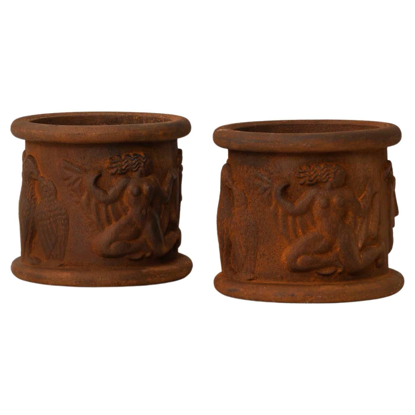 Pair of Urns No.1 in Cast Iron by Anna Petrus, 1927