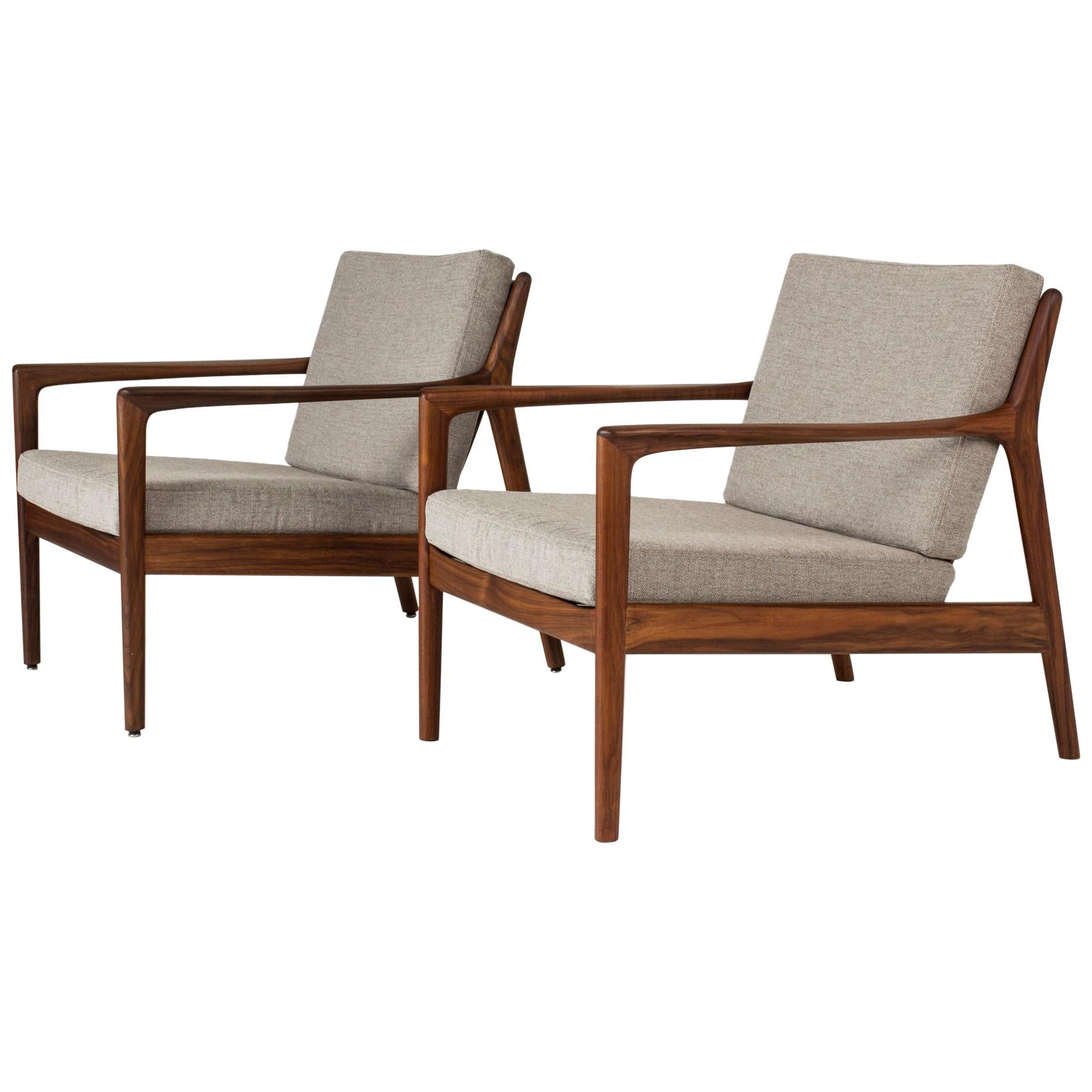 Pair of “USA 75” Teak Lounge Chairs by Folke Ohlsson for DUX, Sweden, 1960s