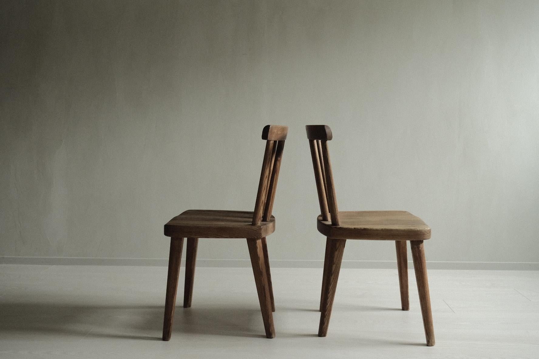 Mid-Century Modern Pair of Utö Dining Chairs by Axel Einar Hjorth for Nordiska Kompaniet, 1930s