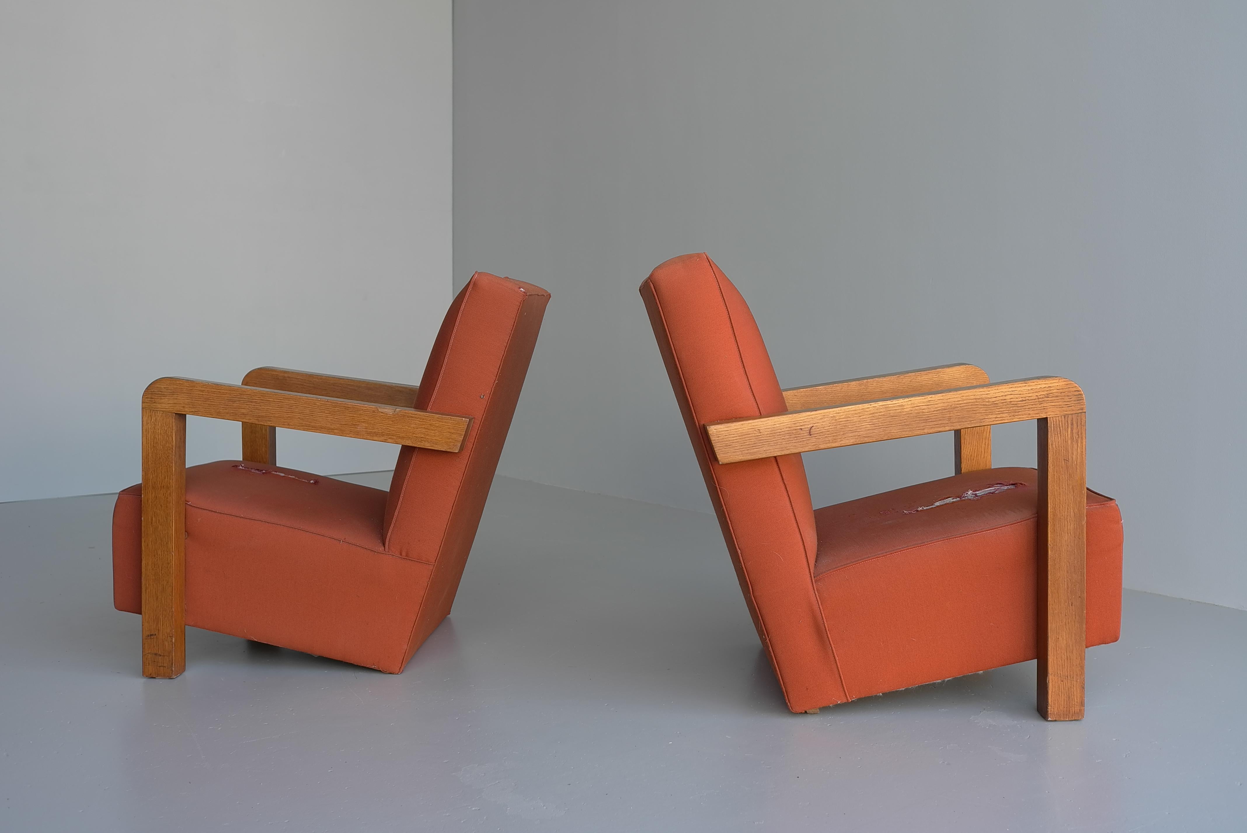 Pair of 'Utrecht' Armchairs attr Gerrit Rietveld, Mid-Century The Netherlands  For Sale 1