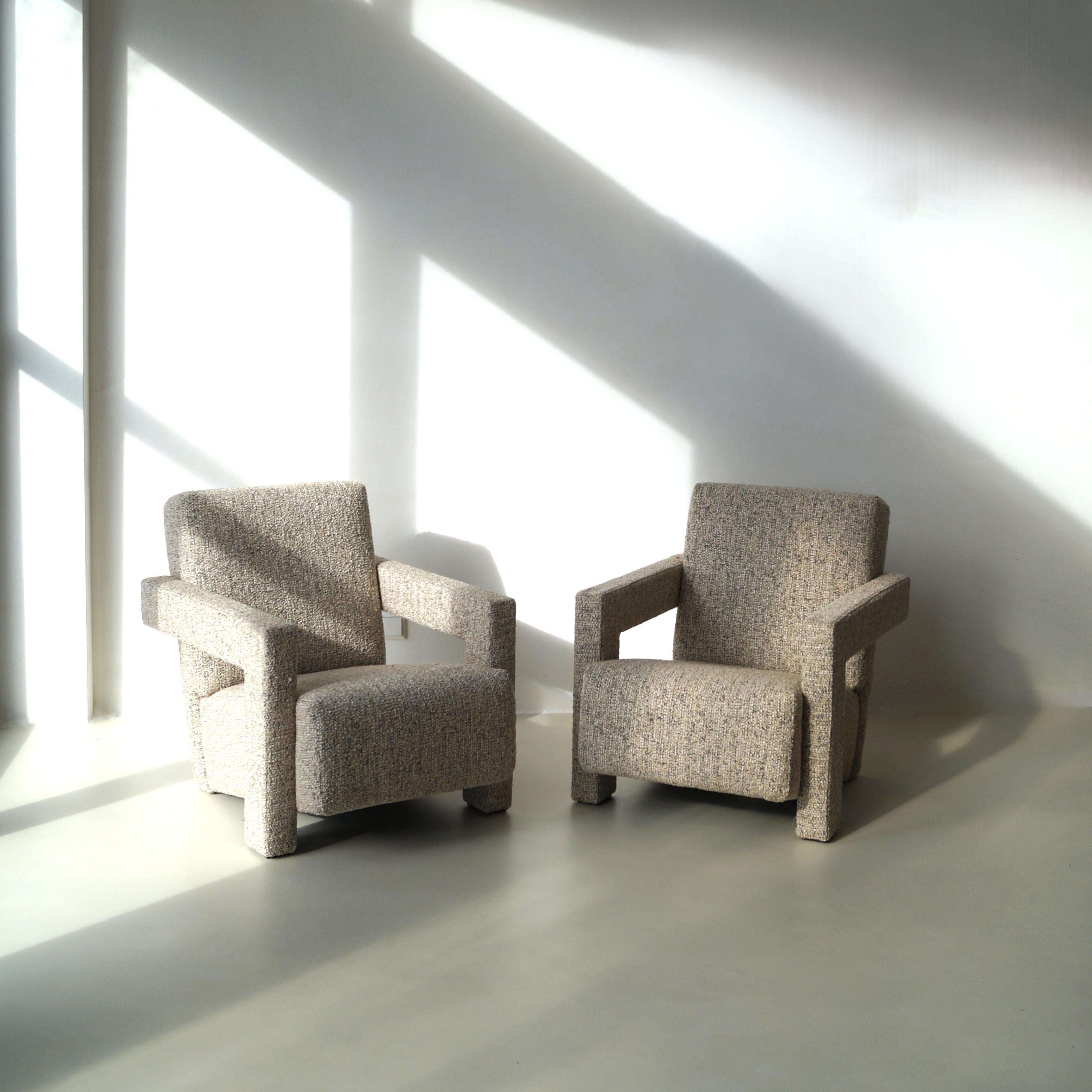 Pair of Utrecht chairs, designed by Gerrit Rietveld, made by Cassina, 1990s For Sale 3