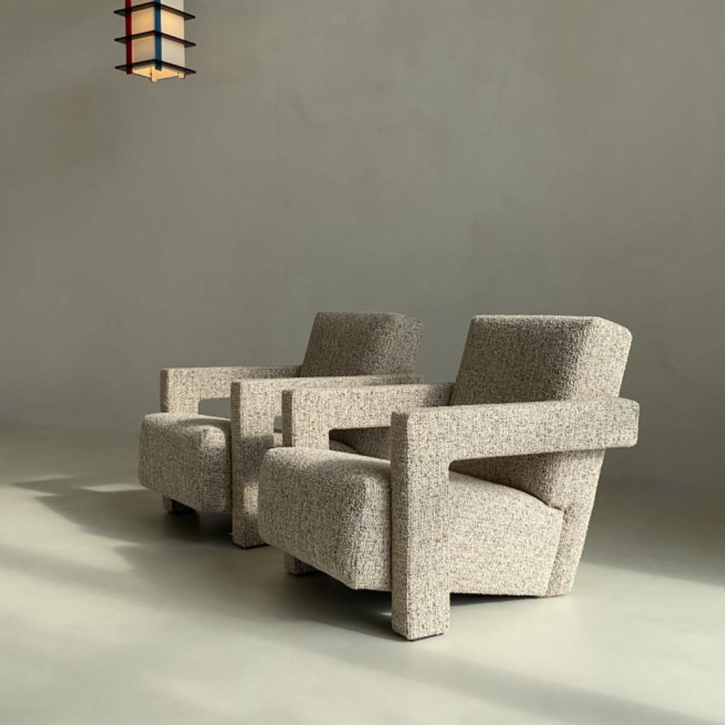 Pair of Utrecht chairs, designed by Gerrit Rietveld, made by Cassina, 1990s For Sale 1
