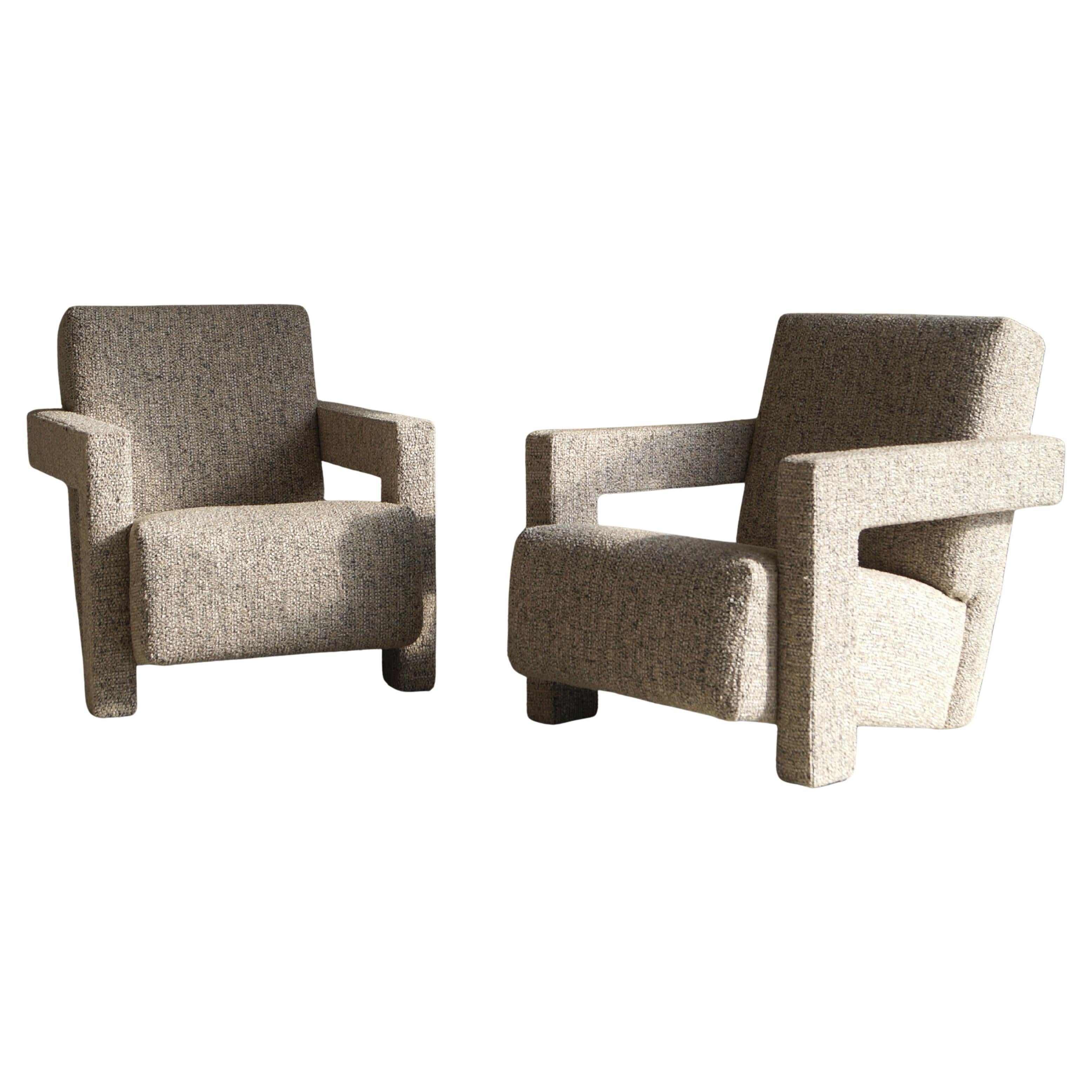 Pair of Utrecht chairs, designed by Gerrit Rietveld, made by Cassina, 1990s For Sale
