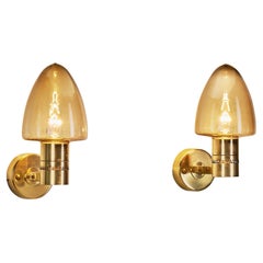 Pair of "V-220" Brass Wall Sconces by Hans-Agne Jakobsson, Sweden 1960s