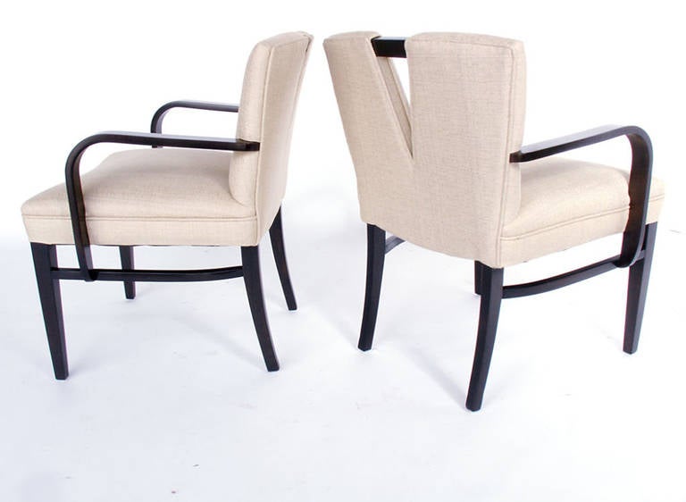 American Pair of V Back Armchairs by Paul Frankl