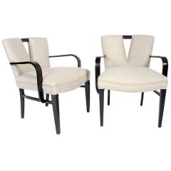 Pair of V Back Armchairs by Paul Frankl