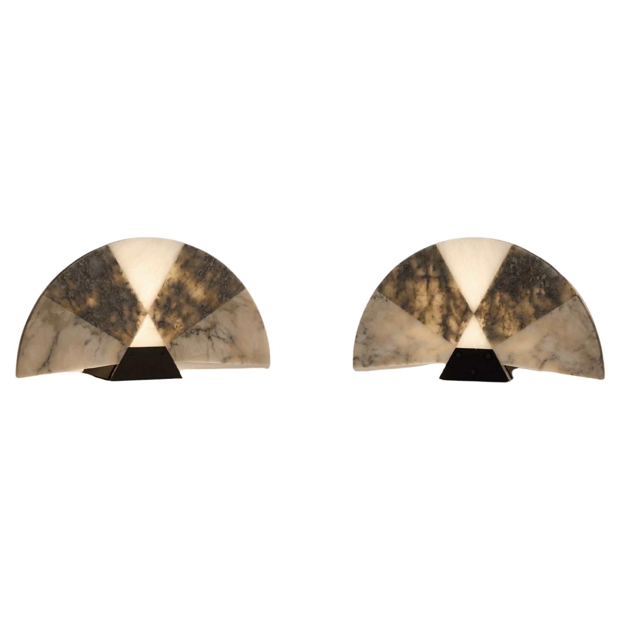 Paar V584 'Ventaglio' Tischlampen von Angelo Mangiarotti für Skipper im Angebot