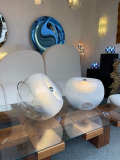Pair of Vacuna Murano Glass Lamps by Artemide, Italy, 1968